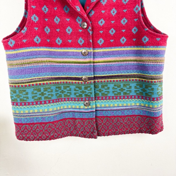 Vintage Cedar Canyon Southwestern Print Woven Vest Sz L - Picture 7 of 10